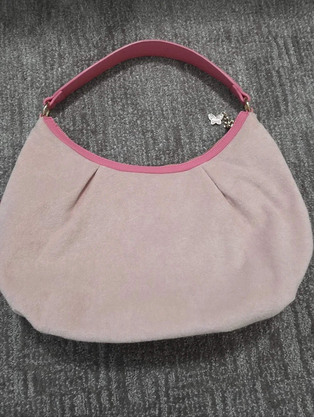 Juicy Couture Wingin' It Pink Terry Hobo Bag Trashy Y2K Bedazzled Princesscore